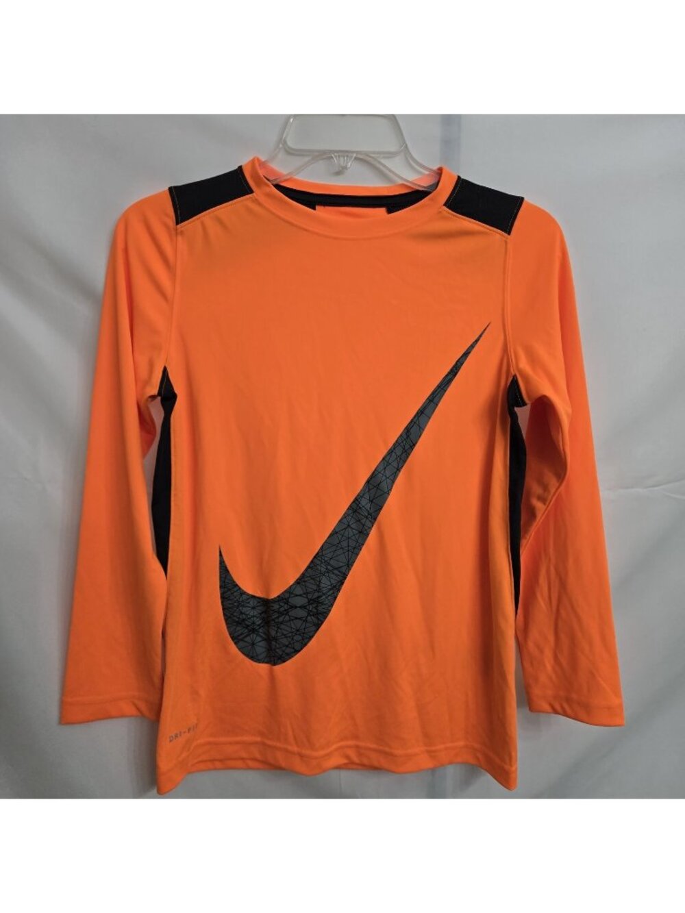Nike Shirt Teen Medium Orange Dri Fit Center Swoosh Tee Workout Kids Teen